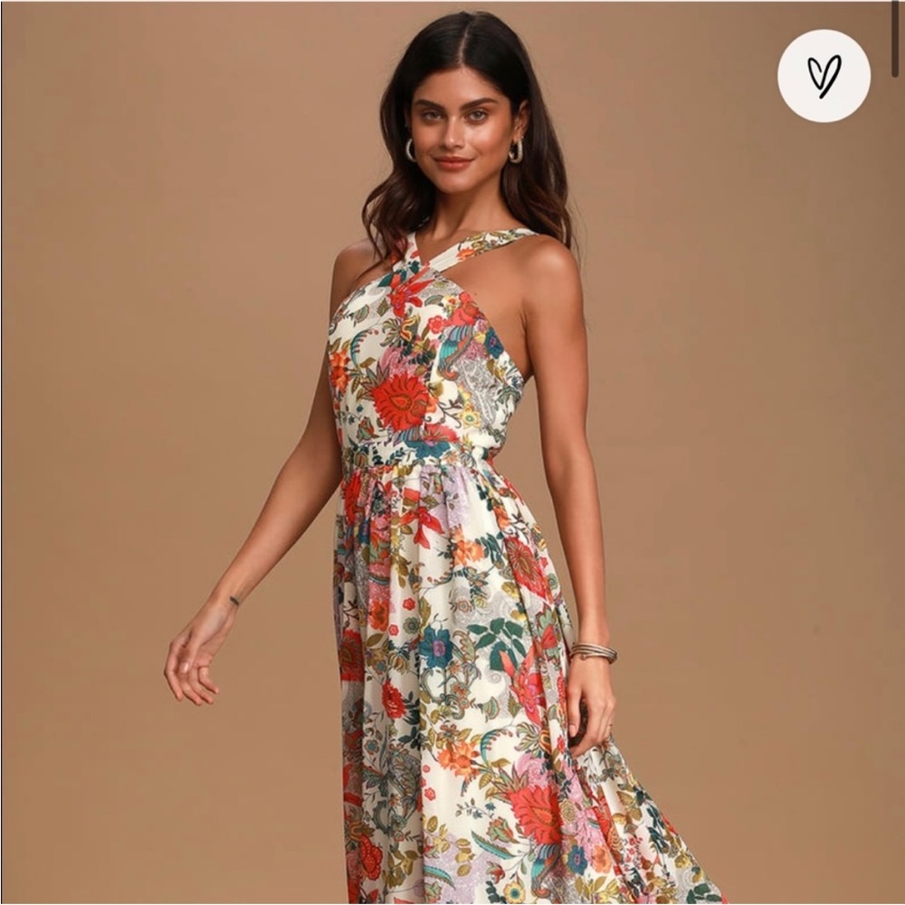 NWT Lulu’s Lilia Cream Floral Maxi